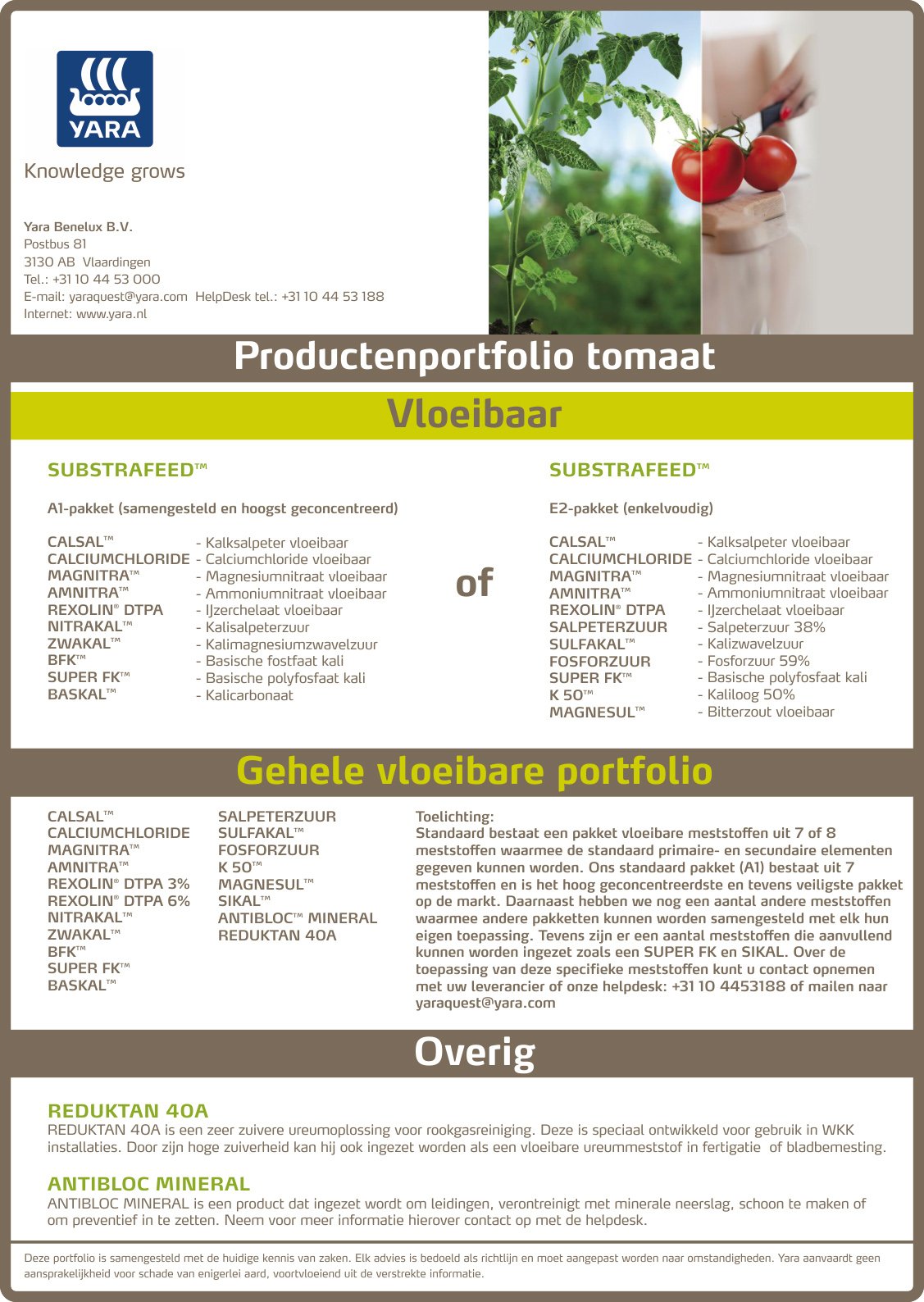 Tomaat vloeibaar bemestingsadvies